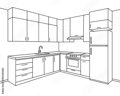 A modern kitchen with sleek cabinets and appliances in a clean and minimalist design