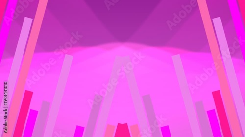 Vibrant Pink Abstract Geometric Shapes Moving.