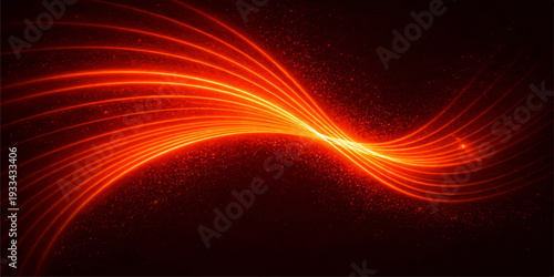 A vibrant fractal burst arrangement creates an abstract background of glowing orange and red fire flames, illustrating an energetic sun explosion with bright light motion against a black space backdro