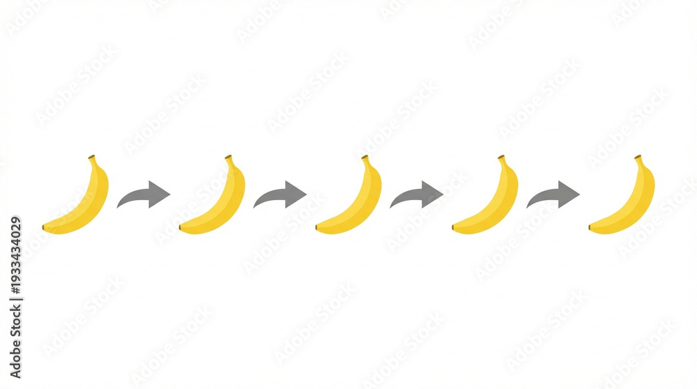 Fototapeta premium Banana Flowchart Process Illustration