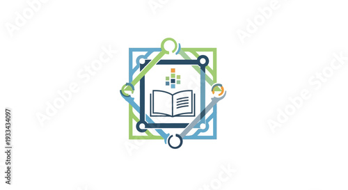 Stylized Shopping Cart with Open Book Inside.