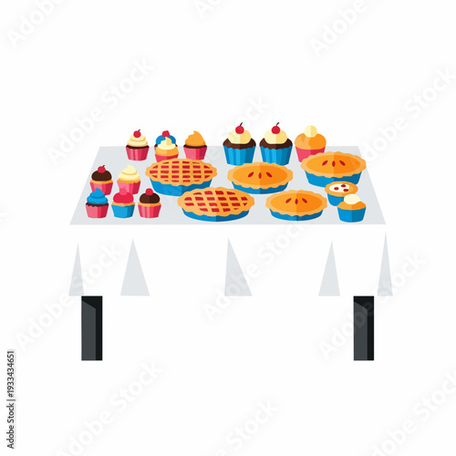 Assortment of desserts on a table.