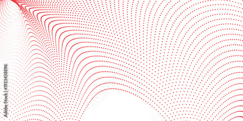 Red Halftone Dot Wave Surface Abstract on White, Perfect for Corporate Brochures, Website Banner,s Social Media Graphic,s Event Promotions and Marketing Campaign Designs