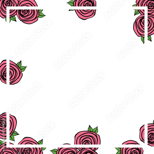 Print for kerchief, bandana, scarf, handkerchief, shawl, neck scarf. Squared pattern with ornament for fabric, textile, silk products. Paisley vector with abstract flowers. Floral folk tracery.