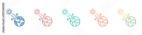 Greenhouse Effect Icon Set Multiple Style Collection