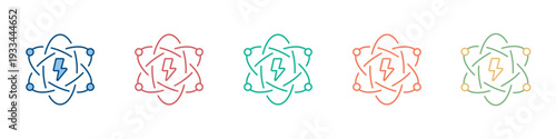 Atomic Energy Icon Set Multiple Style Collection