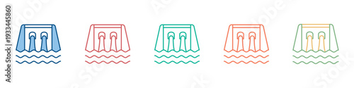 Hydro Power Icon Set Multiple Style Collection