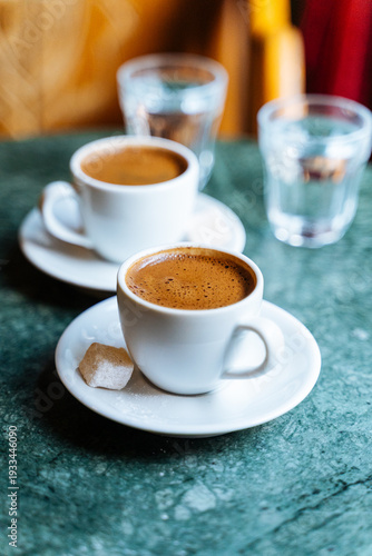 Turkish Coffee with Water and Delight