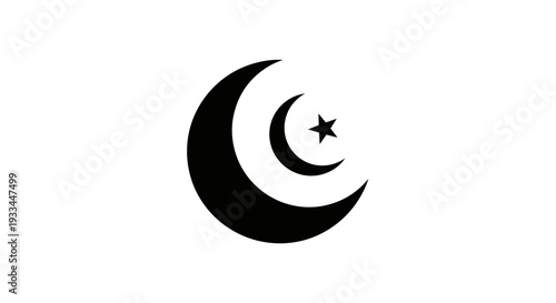Crescent Moon and Star Symbol Illustration 6.