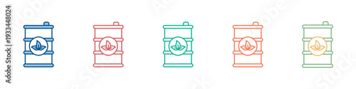 Biofuel Icon Set Multiple Style Collection