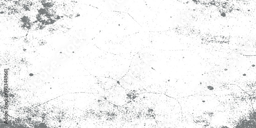 Abstract Black and White Grunge Texture Background with Heavy Distressing, Sharp Cracks, Dirty Scratches and Dark Vignette Border, Rough Concrete Wall Surface with Dust, Splatter and Vintage Overlay E