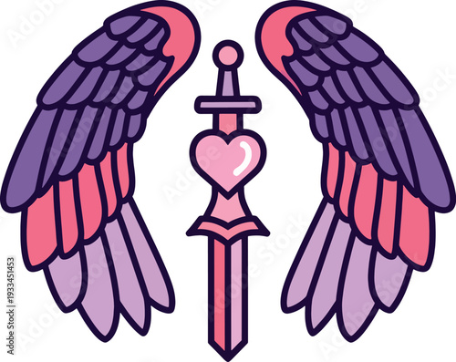 Winged Heart Sword Illustration