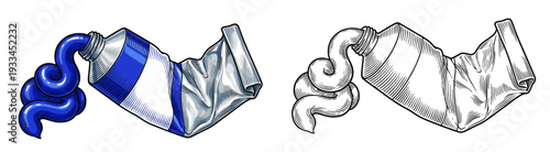 Illustration of crumpled paper with ribbon, showcasing scrolls and folds in a creative design concept