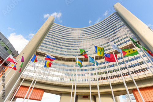  International Flags Adorn Iconic Vienna International Centre