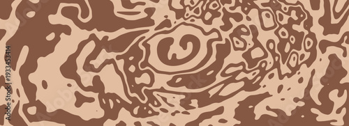 Flowing cocoa pattern with wavy movements and chocolate textures. Brown seamless background with organic shapes. Stock vector illustration in modern style.