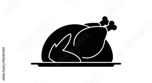 Roasted chicken icon Vector