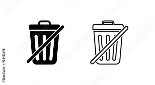 No trash can icon design Vector