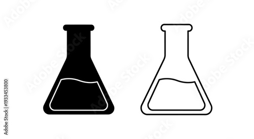 Two chemistry lab glasses Vector