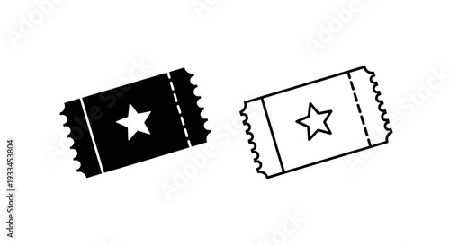 Star ticket design Vector