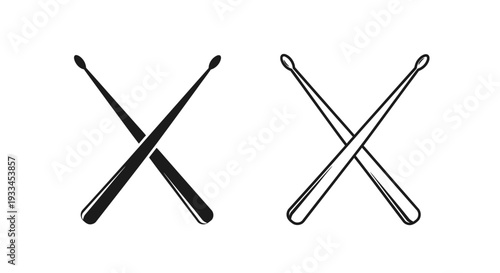 Two drumsticks and cymbal Vector