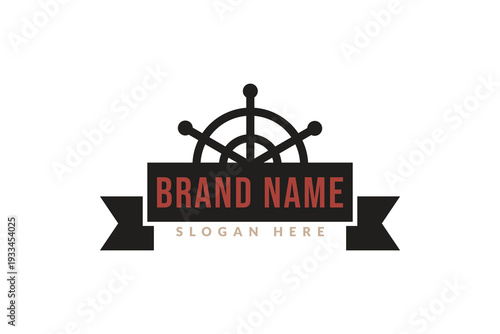 Vintage badges with steering wheel designs. Vintage signs, retro premium badges, and vector emblem logo frames.