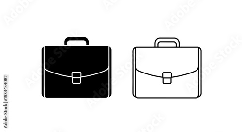 Black and white briefcase Vector