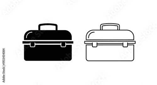 Black and white toolbox Vector