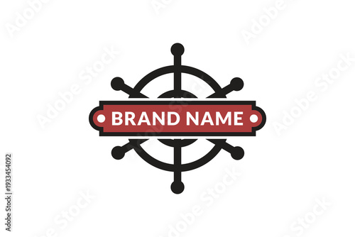 Vintage badges with steering wheel designs. Vintage signs, retro premium badges, and vector emblem logo frames.