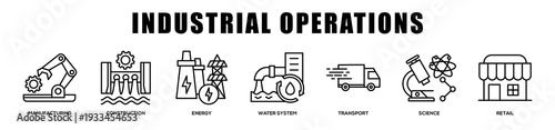 Industrial Operations web banner icon illustration