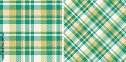 Background tartan vector of check texture pattern with a plaid textile fabric seamless. Set in food colors for decorative napkins, dinner parties.