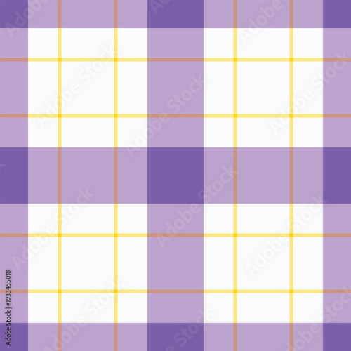 Japan plaid tartan fabric, cloth texture seamless check. Man pattern vector textile background in violet and snow colors.