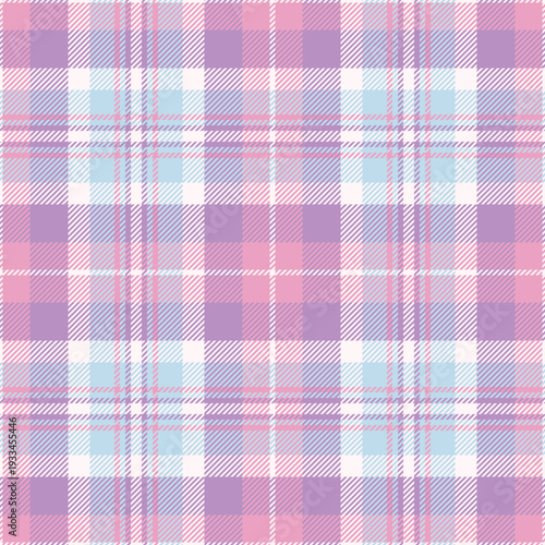 Part plaid check tartan, group texture textile background. Advertising vector fabric seamless pattern in pastel and pink colors.