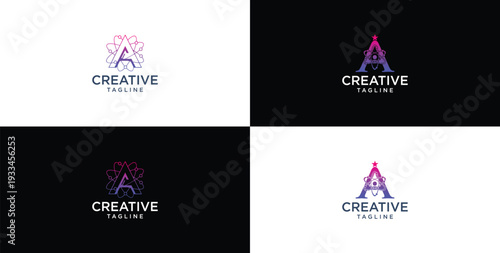 smart and creative letter A template