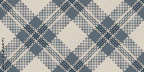 Folklore plaid tartan texture, 70s seamless pattern vector. Isolation textile check fabric background in pastel and light colors.