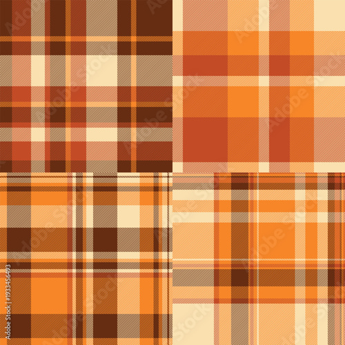 Seasonal plaid bundle tailored for small business products. Ideal for autumn collections and limited editions. Vector format simplifies printing.