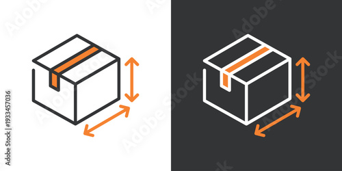 荷物のサイズ表記のシンプルなアイコン