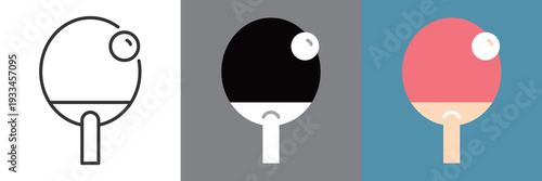 シンプルな卓球ラケットアイコン