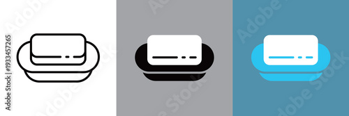 石鹸のシンプルなラインアイコン