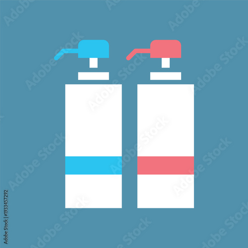 シンプルなシャンプーとトリートメントアイコン