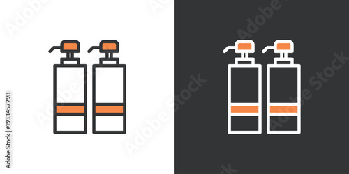 シンプルなシャンプーとトリートメントアイコン