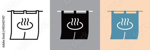 温泉の暖簾アイコン