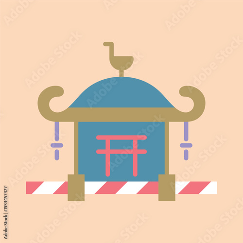 シンプルでかわいいお神輿のイラスト