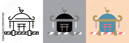 シンプルでかわいいお神輿のイラスト