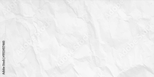 White crumpled paper texture background with subtle shadows and creases for minimalist overlay or stationery design