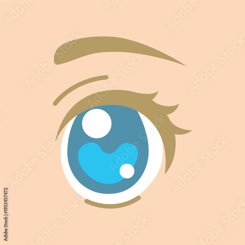 美少女アニメの目のシンプルなアイコン