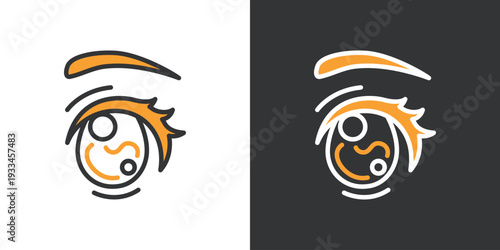 美少女アニメの目のシンプルなアイコン