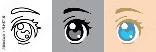 美少女アニメの目のシンプルなアイコン