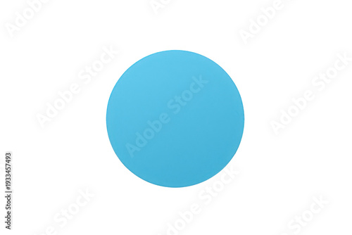 Cyan blue textured paper circle cutout over transparent background for design elements and graphic resources