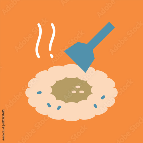 もんじゃ焼きのシンプルなアイコン