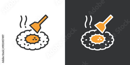 もんじゃ焼きのシンプルなアイコン